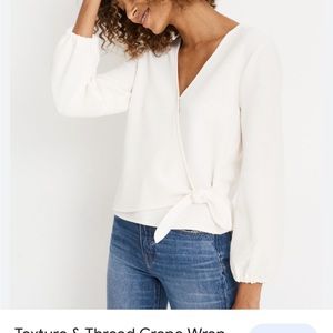 Madewell Texture and Tread Crepe Wrap Top